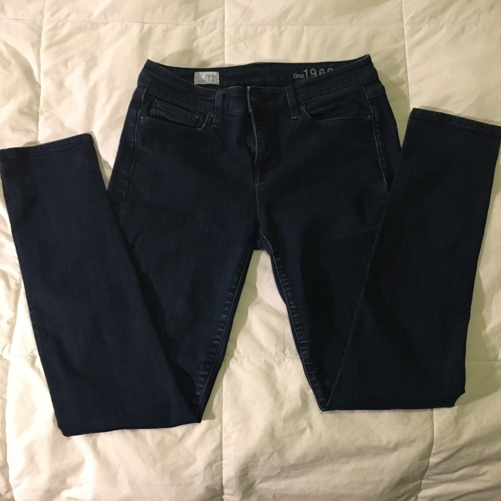 GAP 1969 Mid-Rise Skinny Jeans, Dark Wash 29/8R